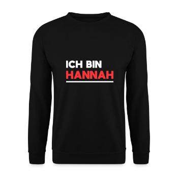 Hannah Name Spruch für stolze Hannahs - Unisex Pullover - Schwarz - Vorne - Alina (178cm) & Michal (187cm)