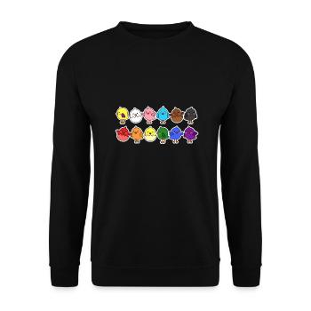 Pride Progress Flag Chick for Equality - Unisex Sweatshirt - black - Front - Alina (178cm) & Michal (187cm)
