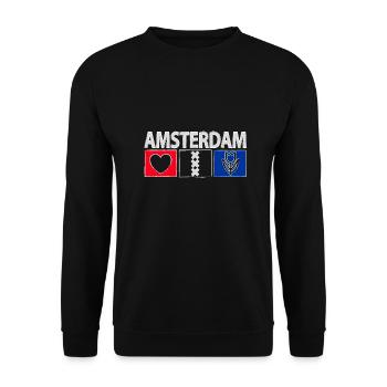Amsterdam with heart - Unisex Sweatshirt - black - Front - Alina (178cm) & Michal (187cm)