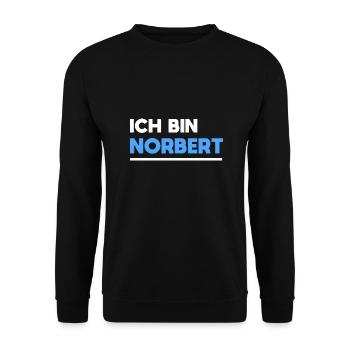 Norbert Name Spruch für stolze Norberts - Unisex Pullover - Schwarz - Vorne - Alina (178cm) & Michal (187cm)