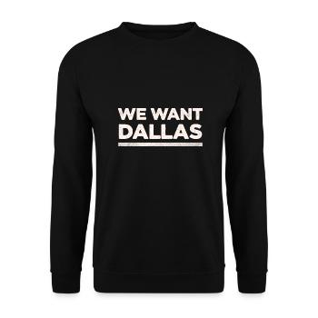 Möchte Dallas Design für stolze Texaner - Unisex Pullover - Schwarz - Vorne - Alina (178cm) & Michal (187cm)
