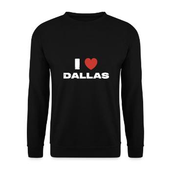 I Love Dallas Design for Proud Dallasians - Unisex Sweatshirt - black - Front - Alina (178cm) & Michal (187cm)
