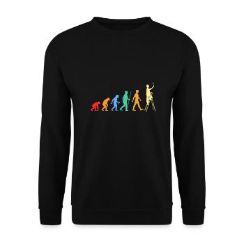 Bunte Evolution Design für Maler und Lackierer - Unisex Pullover - Schwarz - Vorne - Alina (178cm) & Michal (187cm)