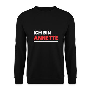 Annette Name Spruch für stolze Annettes - Unisex Pullover - Schwarz - Vorne - Alina (178cm) & Michal (187cm)