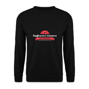 Kauffrau E-Commerce Design für stolze Handwerker - Unisex Pullover - Schwarz - Vorne - Alina (178cm) & Michal (187cm)