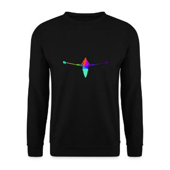 Kajak Rudern Kanu Regenbogenfarben Sport - Unisex Pullover - Schwarz - Vorne - Alina (178cm) & Michal (187cm)