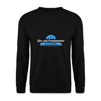 Glas- Porzellanmaler Design für stolze Handwerker - Unisex Pullover - Schwarz - Vorne - Alina (178cm) & Michal (187cm)