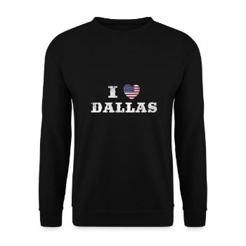 Dallas Heart Design for Proud Dallasans - Unisex Sweatshirt - black - Front - Alina (178cm) & Michal (187cm)