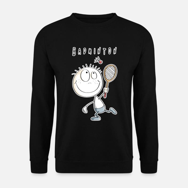 Cooles Badminton Spieler Männchen - Unisex Pullover - Schwarz
