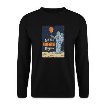 Let the Adventure L’idée de cadeau de Bégin - Sweat-shirt Unisexe - noir - Devant - Alina (178cm) & Michal (187cm)
