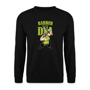 fat barber DNA gift idea - Unisex Sweatshirt - black - Front - Alina (178cm) & Michal (187cm)