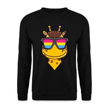 Pansexual Giraffe Gift - Unisex Sweatshirt - black - Front - Alina (178cm) & Michal (187cm)