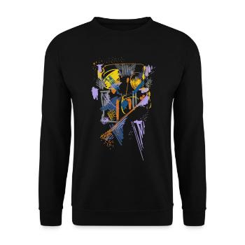 Architecture Abstrait - Sweat-shirt Unisexe - noir - Devant - Alina (178cm) & Michal (187cm)