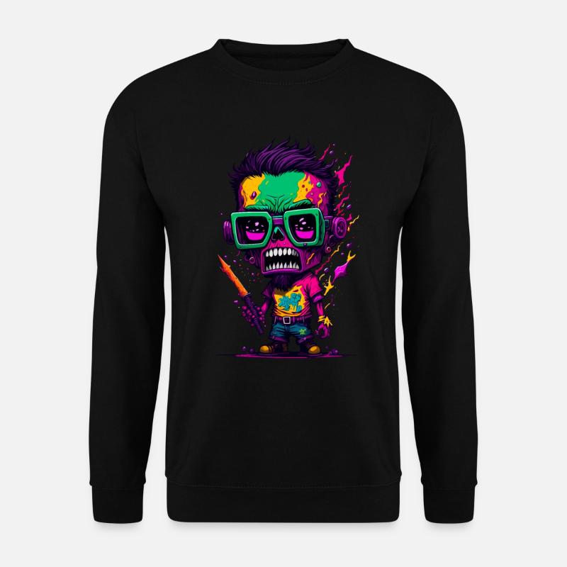 Bunter cooler Zombie - Unisex Pullover - Schwarz