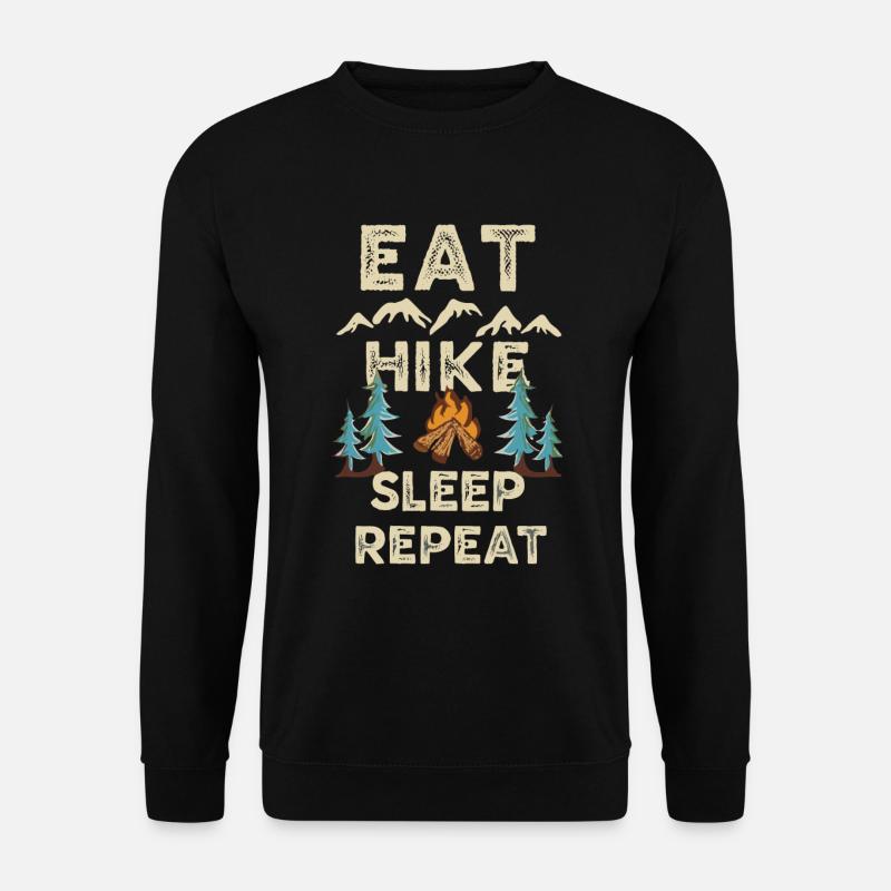 Eat Hike Sleep Repeat - Unisex Pullover - Schwarz