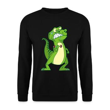 La force du tyrannosaure - Sweat-shirt Unisexe - noir - Devant - Alina (178cm) & Michal (187cm)