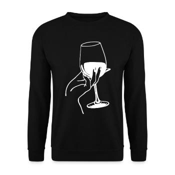 Weißwein-Liebhaber - Unisex Pullover - Schwarz - Vorne - Alina (178cm) & Michal (187cm)