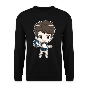 Kleiner Volleyballer Junge - Unisex Pullover - Schwarz - Vorne - Alina (178cm) & Michal (187cm)