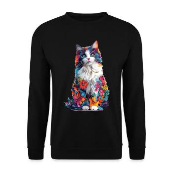 Stoffpuppe - Unisex Pullover - Schwarz - Vorne - Alina (178cm) & Michal (187cm)