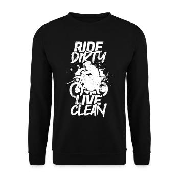 Ride Dirty Live Clean - Sweat-shirt Unisexe - noir - Devant - Alina (178cm) & Michal (187cm)