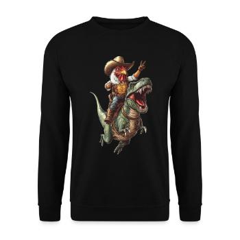 Huhn Hahn - Unisex Pullover - Schwarz - Vorne - Alina (178cm) & Michal (187cm)
