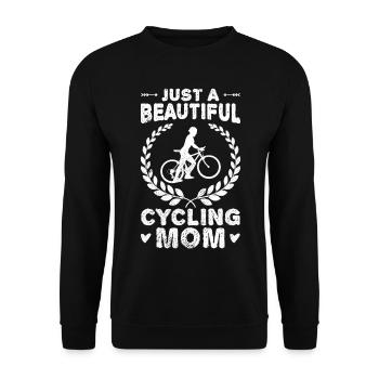 Fahrradfahrer Mutter - Unisex Pullover - Schwarz - Vorne - Alina (178cm) & Michal (187cm)