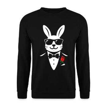Gentlehop Bunny - Unisex Pullover - Schwarz - Vorne - Alina (178cm) & Michal (187cm)