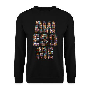 Foule impressionnante de caractères divers Typographie - Sweat-shirt Unisexe - noir - Devant - Alina (178cm) & Michal (187cm)