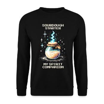 Sourdough: My soul mate | Baking bread - Unisex Sweatshirt - black - Front - Alina (178cm) & Michal (187cm)