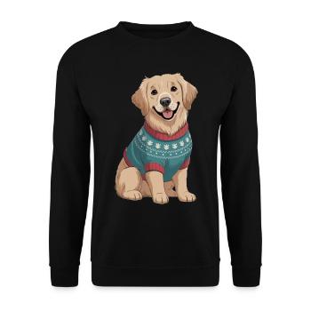 Nordic dog in sweater - Unisex Sweatshirt - black - Front - Alina (178cm) & Michal (187cm)