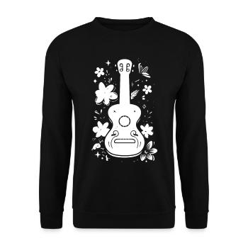 Ukulele Grafik - Unisex Pullover - Schwarz - Vorne - Alina (178cm) & Michal (187cm)