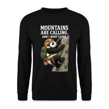 Bloc panda grimpeur drôle - Sweat-shirt Unisexe - noir - Devant - Alina (178cm) & Michal (187cm)
