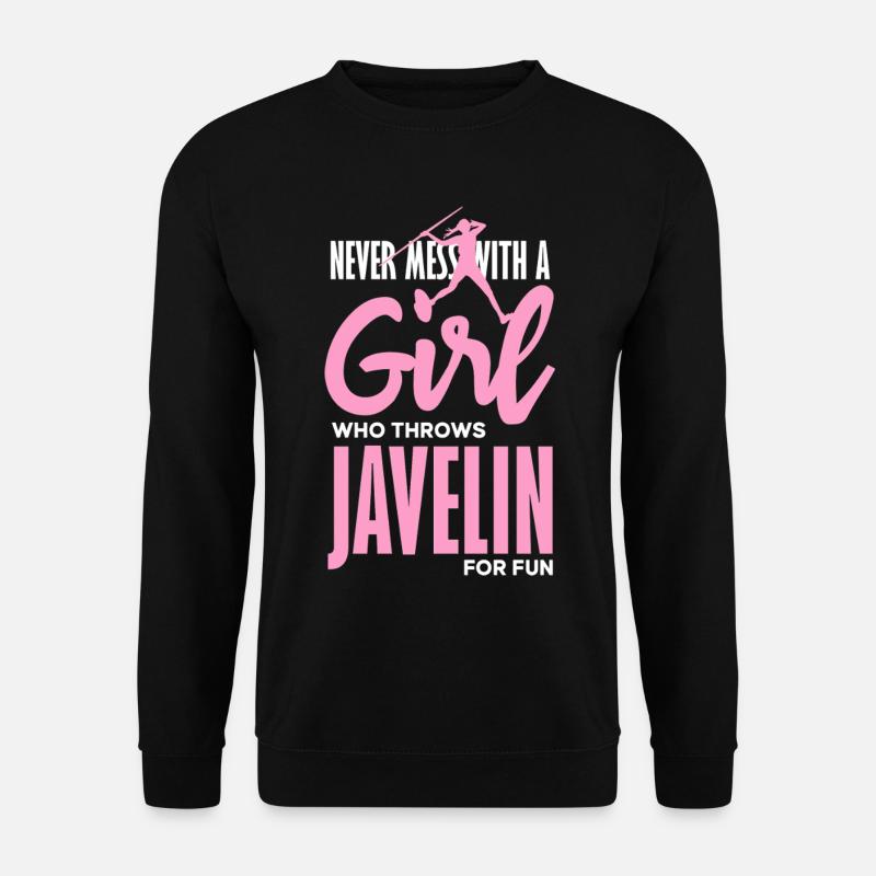 Javelin thrower with fun statement - Unisex Sweatshirt - black