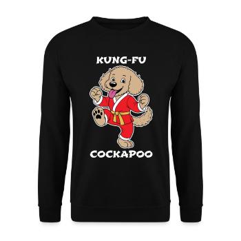 Cockapoo Kung-Fu - Unisex Pullover - Schwarz - Vorne - Alina (178cm) & Michal (187cm)
