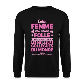 Departure Co-worker New Job Retirement - Unisex Sweatshirt - black - Front - Alina (178cm) & Michal (187cm)