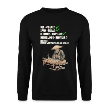 Vuurwerk pour les Pays-Bas - Sweat-shirt Unisexe - noir - Devant - Alina (178cm) & Michal (187cm)