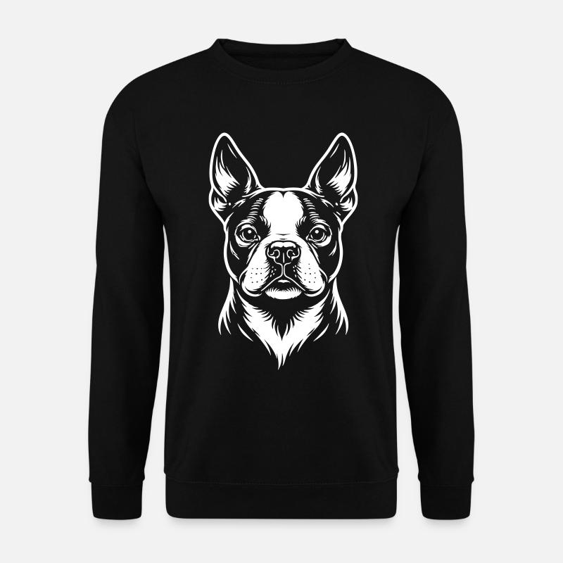 Boston Terrier Kopf - Unisex Pullover - Schwarz