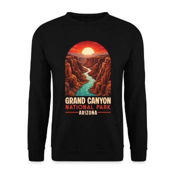 Grand Canyon Nationalpark, Bundesstaat Arizona - Unisex Pullover - Schwarz - Vorne - Alina (178cm) & Michal (187cm)