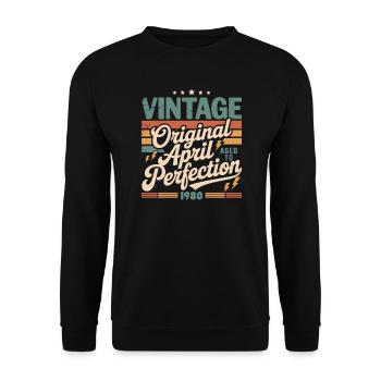 April 1980 Anniversary April 1980 Gift 1980 - Unisex Sweatshirt - black - Front - Alina (178cm) & Michal (187cm)