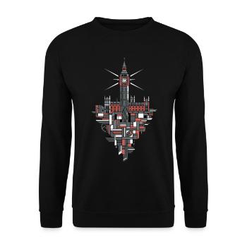 London Skyline Big Ben - Unisex Sweatshirt - black - Front - Alina (178cm) & Michal (187cm)