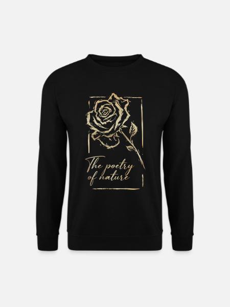 Rose mit Rahmen und Schriftzug - Unisex Pullover - Schwarz