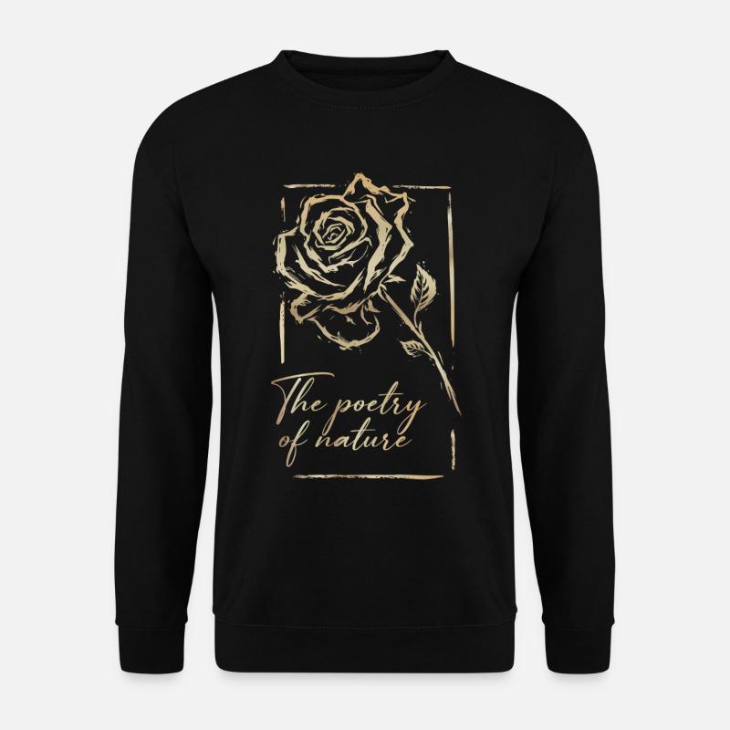 Rose with frame and lettering - Unisex Sweatshirt - black