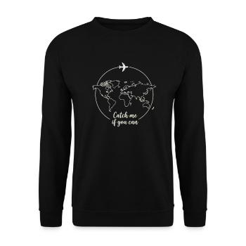 Catch me Travel Design - Unisex Sweatshirt - black - Front - Alina (178cm) & Michal (187cm)