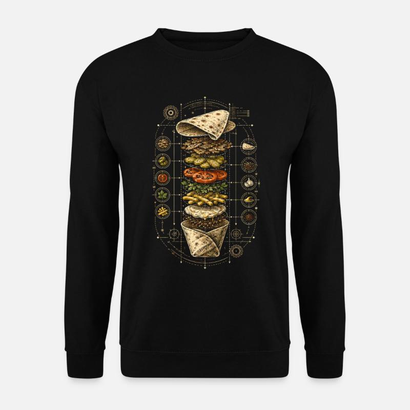 Libanon Libanese Shawarma Blueprint - Unisex Pullover - Schwarz