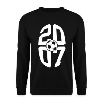 19 YEARS BORN 2007 FOOTBALL 19TH BIRTHDAY - Unisex Sweatshirt - black - Front - Alina (178cm) & Michal (187cm)