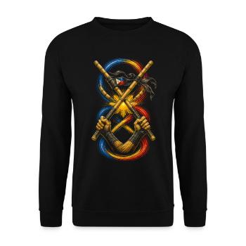 Escrima Arnis Kampfsport - Unisex Pullover - Schwarz - Vorne - Alina (178cm) & Michal (187cm)