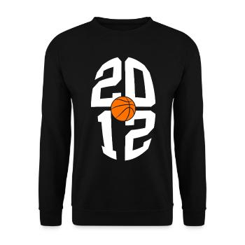 JAHRGANG 2012 BASKETBALL 14. GEBURTSTAG - Unisex Pullover - Schwarz - Vorne - Alina (178cm) & Michal (187cm)