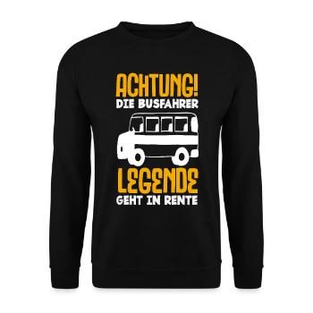 Busfahrer Legende Geht In Rente - Unisex Pullover - Schwarz - Vorne - Alina (178cm) & Michal (187cm)