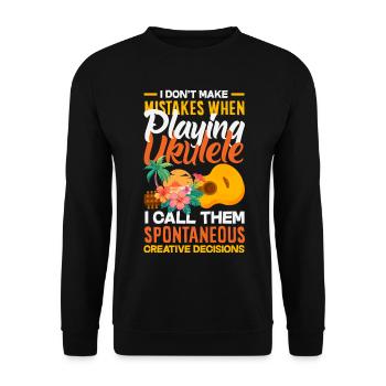 Funny Ukulele Designs and Sayings - Unisex Sweatshirt - black - Front - Alina (178cm) & Michal (187cm)