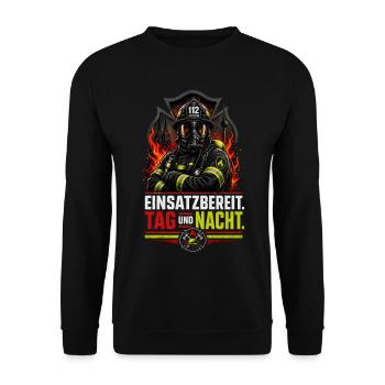 Feuerwehr - Unisex Pullover - Schwarz - Vorne - Alina (178cm) & Michal (187cm)